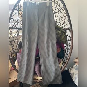 Princess Polly Gray Striped Wide Leg Trousers